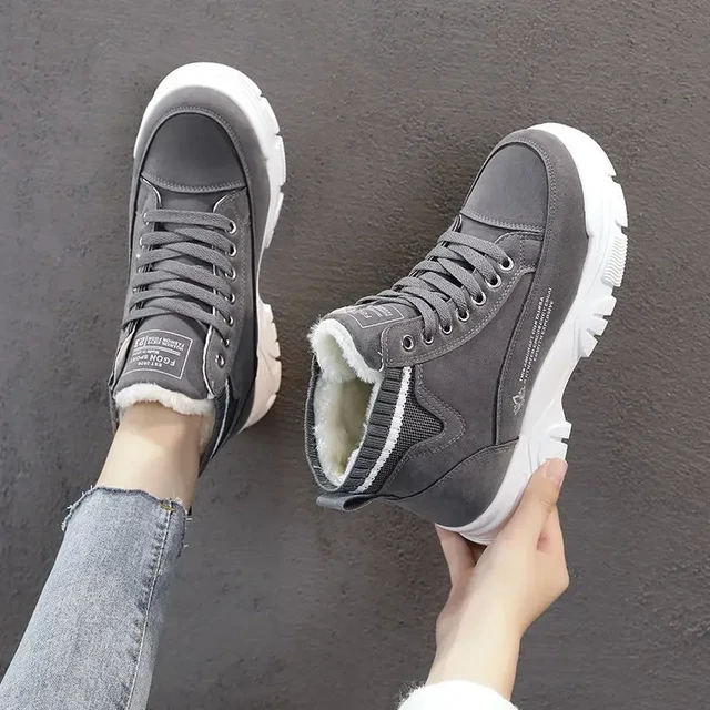 Botines deportivos informales para Mujer, zapatos cálidos De Skateboard con  plataforma Y FELPA, calzado De nieve, Invierno - AliExpress