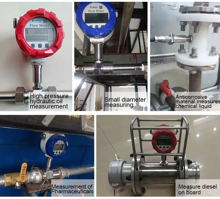 Flange Connection 304 SS Turbine Flow Sensor Water Fuel Oil Diesel Flowmeter Pu