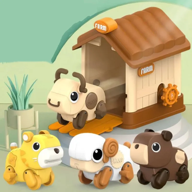 

New fall-resistant simulation animal wind-up toy Chain toy Cool Run Pet Team toy for children ages 1 to 3