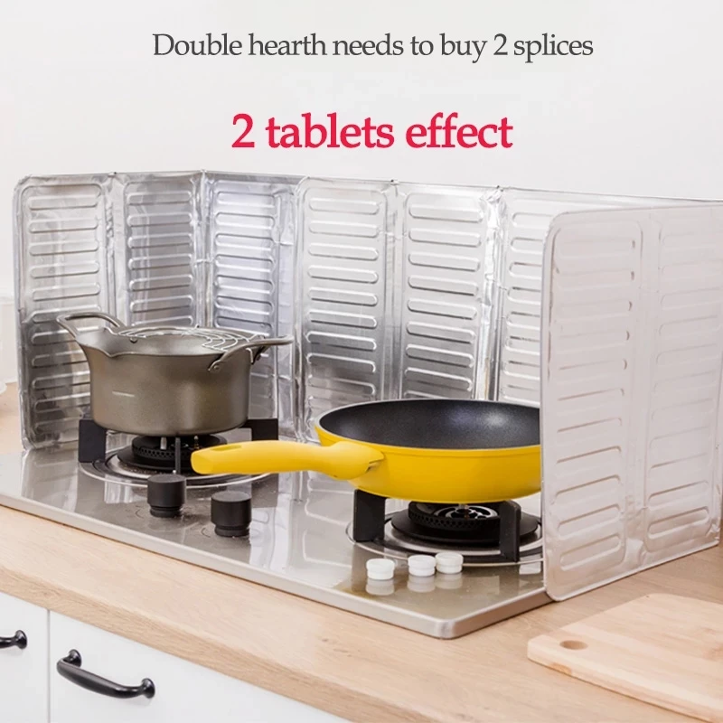 Aluminum Foldable Kitchen Gas Stove Baffle Plate Kichen Accessories Home Gadgets Frying Pan Oil Splash Protection Screen Tools
