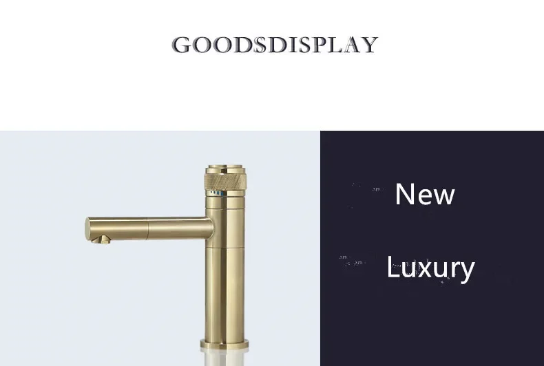 Description Picture 5 of itemBathroom Faucet Push Button Brushed Gold Basin Cold &Hot Water Mixer Sink Tap Brass Deck Mounted