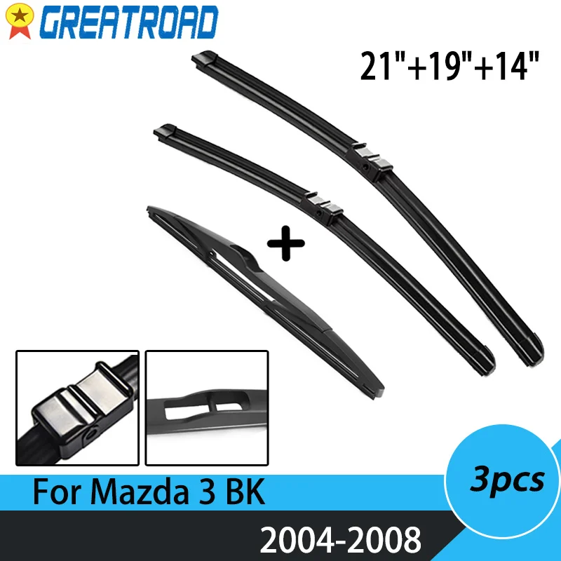 

Набор щёток стеклоочистителя для Mazda 3 BK 2004 2005 2006 2007, 21 + 19 + 14 дюймов