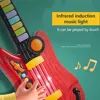 Kids Guitar Toy 2 In 1 Folding Musical Instrument Electronic Piano Brain-Training Educational Toys Birthday Gift for Girl Boy 4