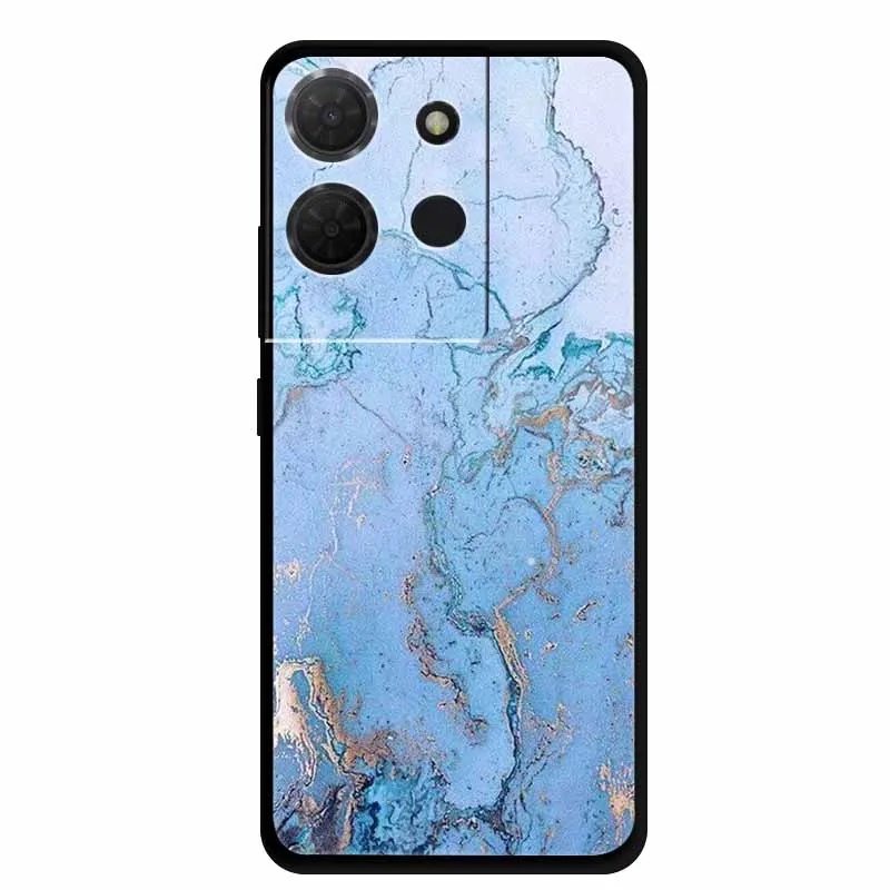 Stylish Black Marble Silicone Phone Cover - Fashionable and Protective TPU Shell