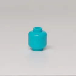 100pcs DIY MOC Building Block Parts - Plain Head with Blocked Open Stud - 100pcs (36 - Medium Azure)
