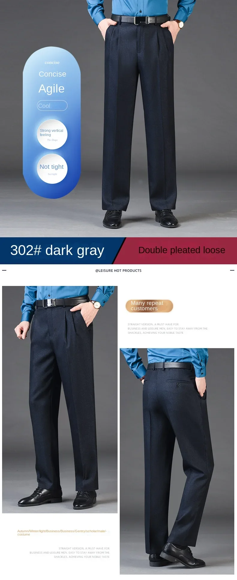 Pantalon Plissé Richmond Pour Homme - 100% Laine - Taille 32 (IT 48) - Neuf Sans étiquette