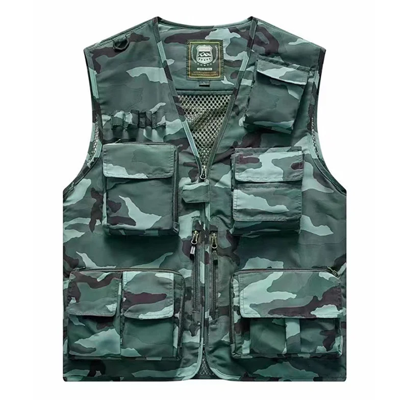 

Multi-pocket Summer New Men US Tactical Hiking Fishing Vests Mens Photographer Waistcoat Mesh Cargo Sleeveless Jacket Tool Vest