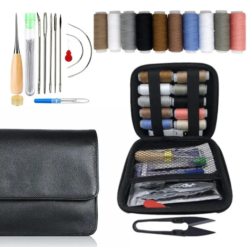 

23Pcs Leather Craft Tool Kit Leather Hand Sewing Repair Leathercraft Punching Tools Kit Leather Working Supplies for DIY Craft