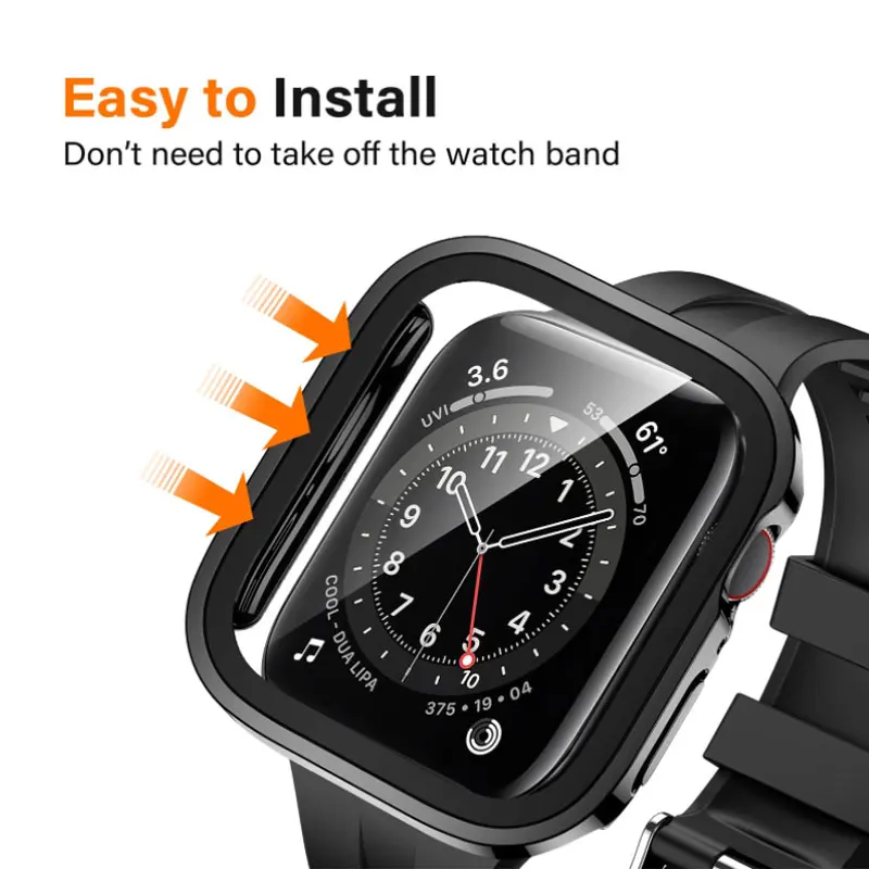 Durable Waterproof Tempered Glass Screen Protector Cover with Hard Bumper