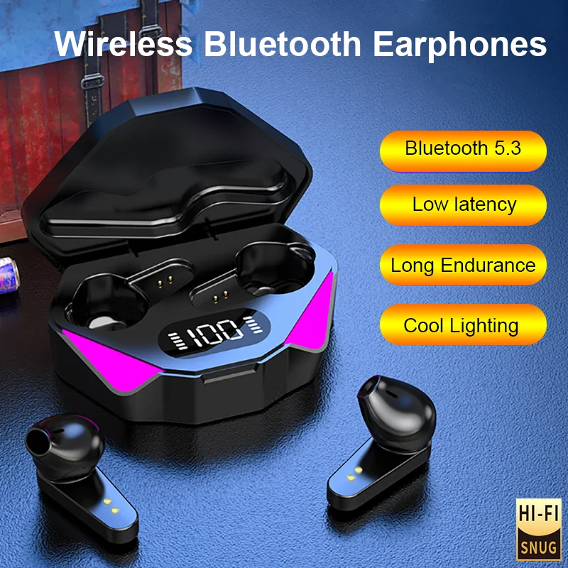 Bluetooth Earphones Wireless Headphone ENC-Calling Noise Cancelling Headset Low Latency HiFi Stereo Game Handsfree Earphone