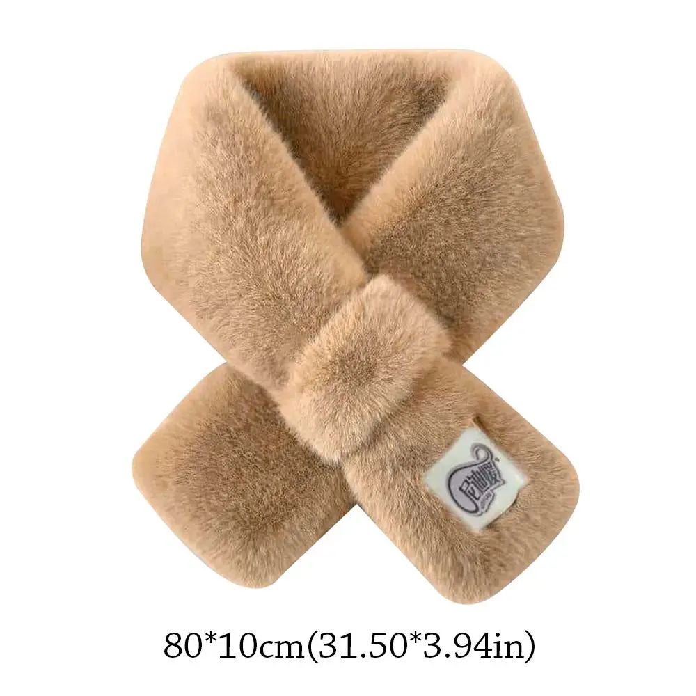 Warm Faux Fur Winter Scarf Soft Plush Shawl for Women