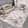 European Light Luxury Carpet Living Room Large Size Flower Pattern Home Bedroom Decor Rugs Washable Lounge Non-slip Floor Mats 4