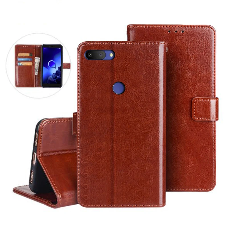 Per Alcatel 1S 5024D 2019 Flip Pu Leather Card Holder Stand Cover Per Alcatel 1S 5024D Case Telefon Protector Wallet Coque Bag