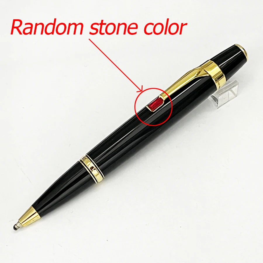 MB MINI Bohemia Luxury Ball Pens With Diamond Clip Random Stone Color Writing Gift With 2 Refills Stationery Office Supplies
