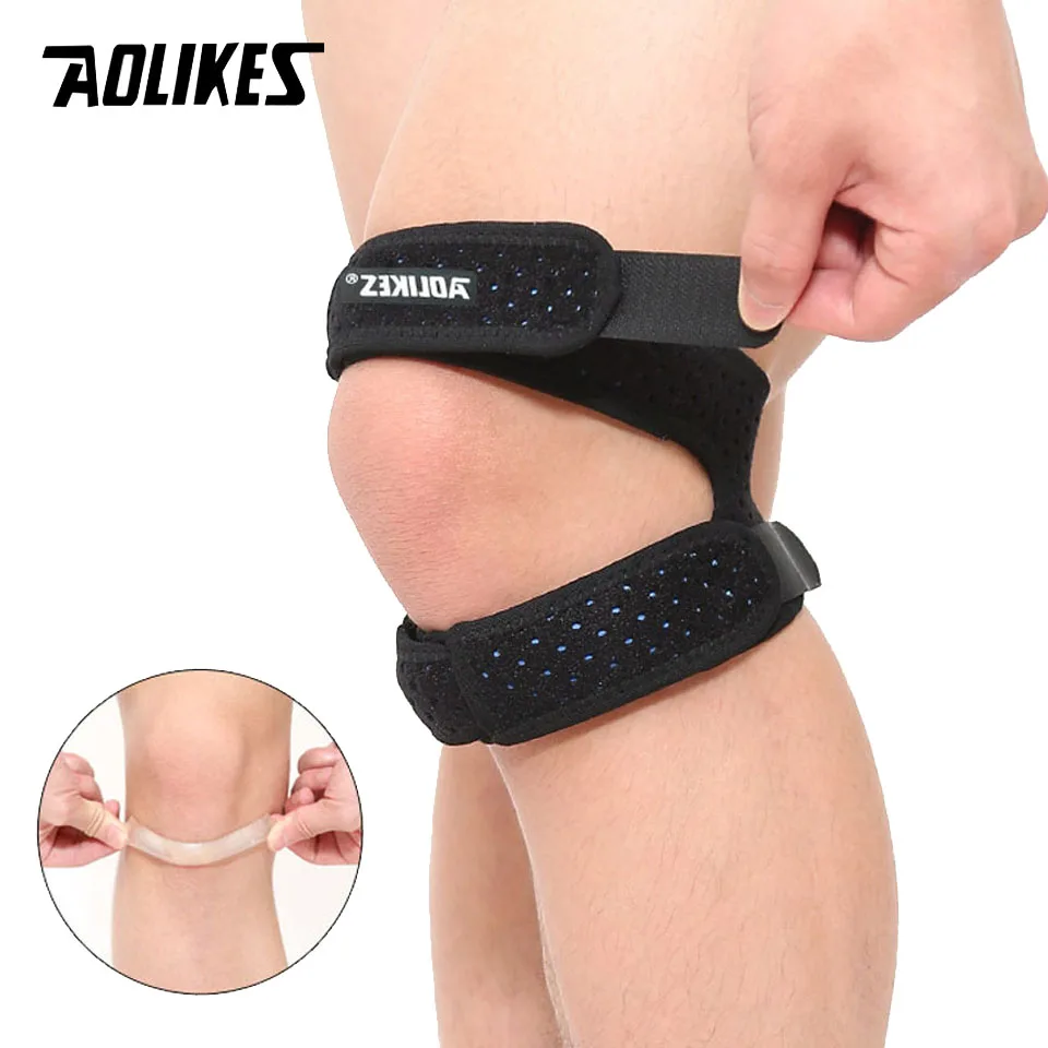 1Pcs Adjustable Patella Knee Strap with Double Compression Pads Knee Support for Running Basketball Football Cycling knee support knee support sleeve patellar band