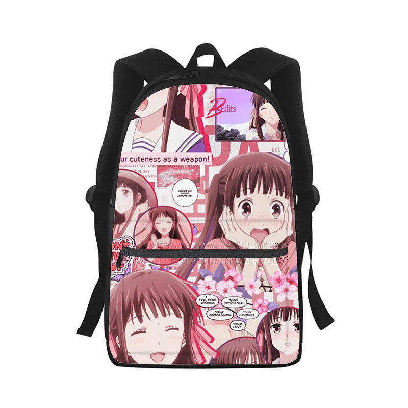 Anime Fruits Basket Men Women Backpack 3D Print Fashion Student School Bag Laptop Backpack Kids Travel Shoulder Bag