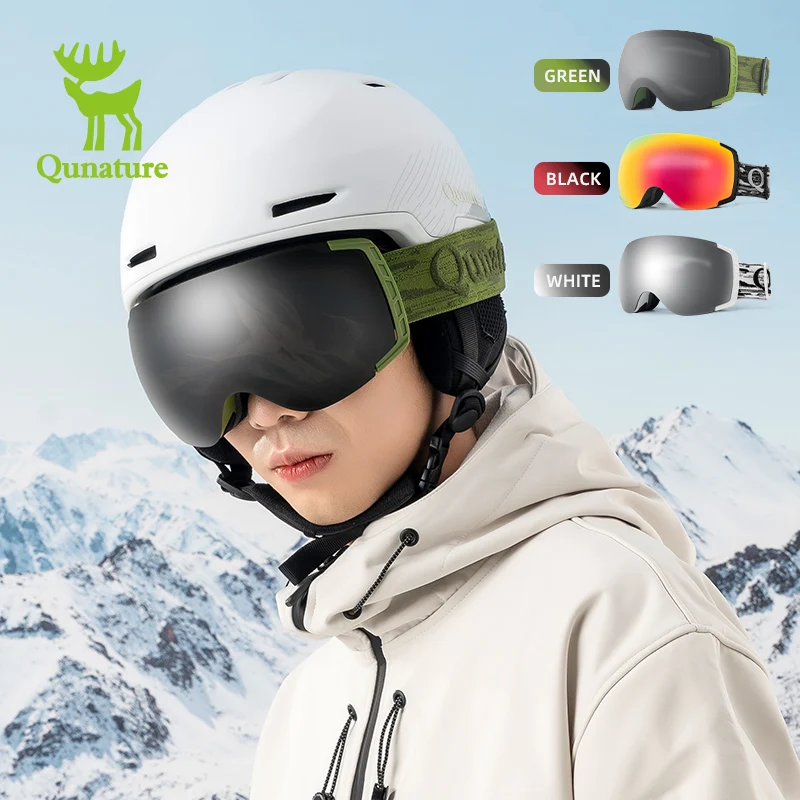 

Qunature Adult Skiing Goggles UV400 Anti-fog Snowboarding Glasses Men Women Safety Adjustable Winter Sports Skating Snow Eyewear