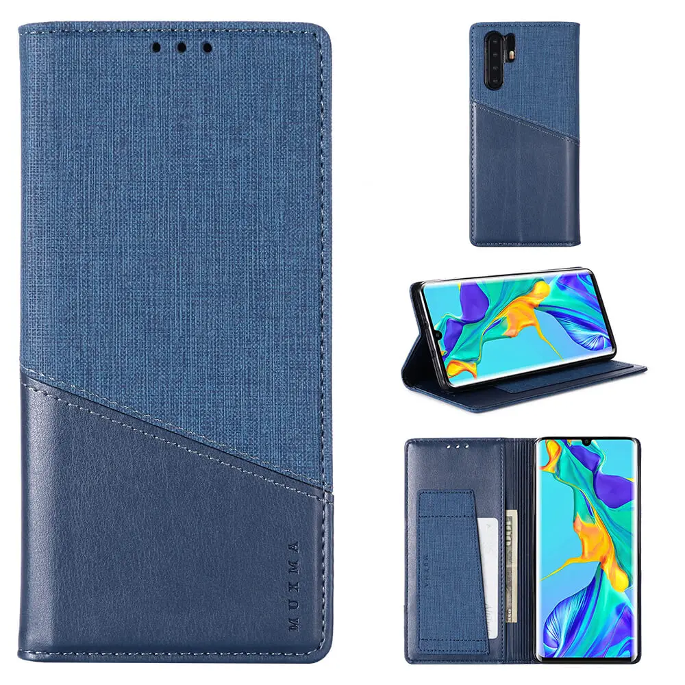 

MUXMA Retro Canvas Leather Case for Huawei P30 P40 P50 Pro P20 Lite P20 Plus Shockproof RFID Blocking Magnetic Closure Flip Case