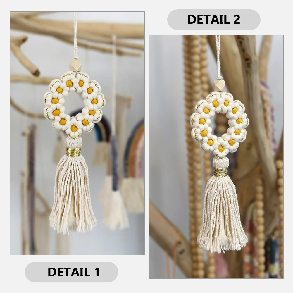 Handmade Essential Oil Car Diffuser Pendant Daisy Accessories for Macrame Hanging