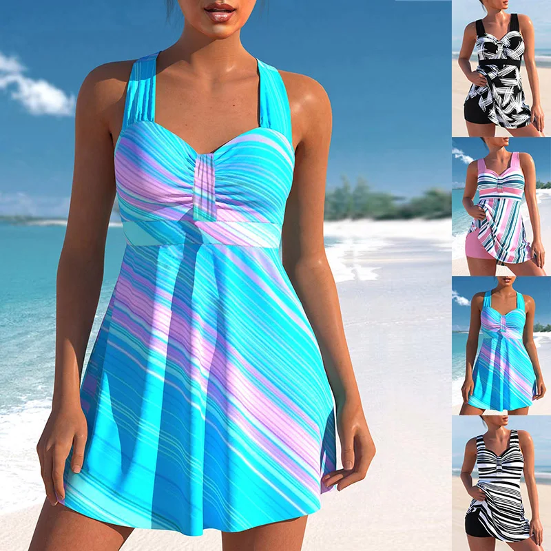 

2023 New Summer Women's Fashion Beach Swimwear Tankini Monokini Swimwear Two Piece Swimwear New Print Beach Women's Tankini