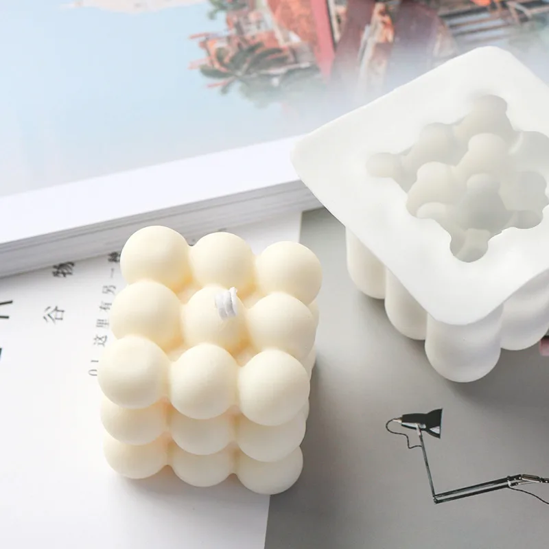 La Casa Del Artesano-Molde De Silicona Para Fabricar Velas Y Resina Modelo Cubo Magico De 60mms