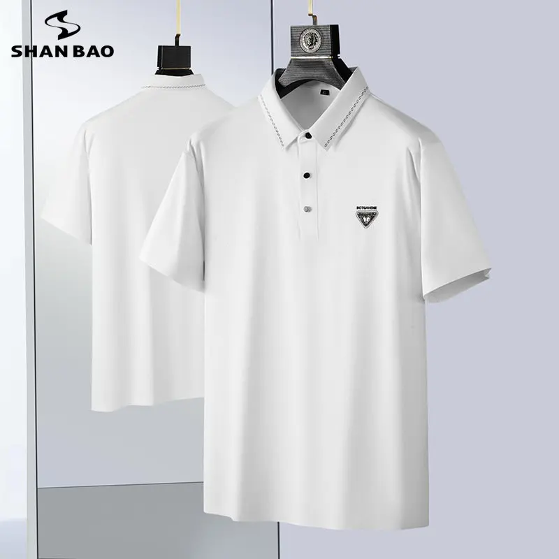 

Летняя новая качественная быстросохнущая рубашка-поло, свободная Классическая официальная рубашка-поло в стиле смарт-кэжуал с короткими рукавами