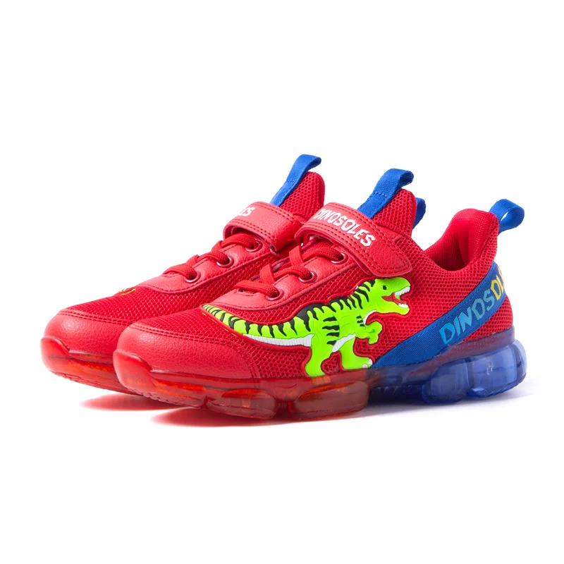 EXDINO T-REX LED 2-9Y Boys Spring Autumn Mesh Tennis Shoes Glowing Children's Kids Flashing Jelly Sole Light Up Casual Sneakers 2