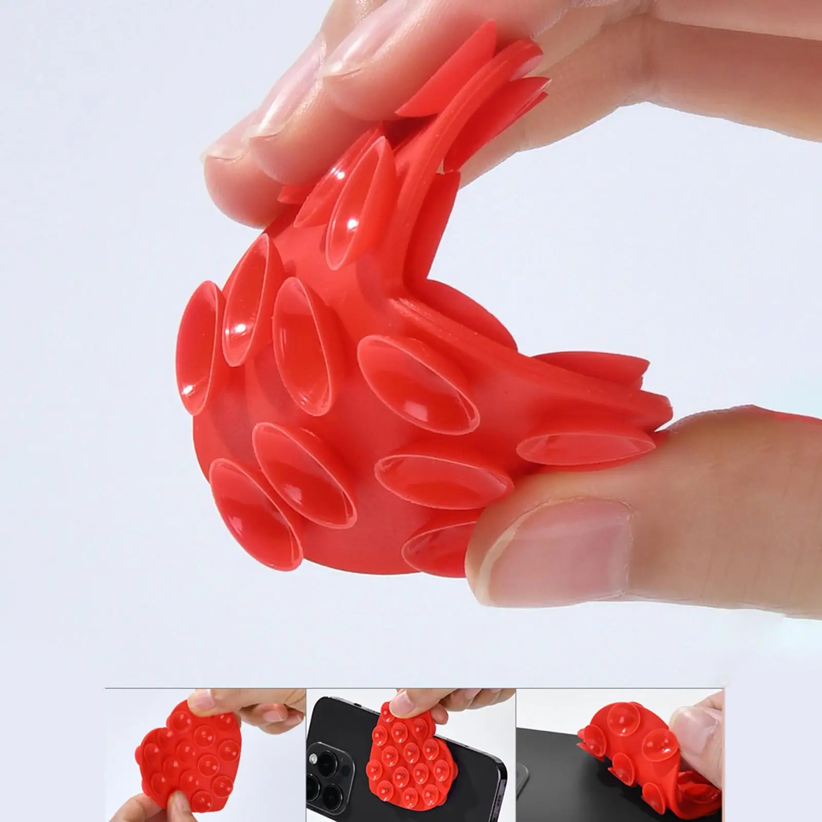 Heart-Shaped Suction Cup Phone Stand with Strong Grip Silicone Holder