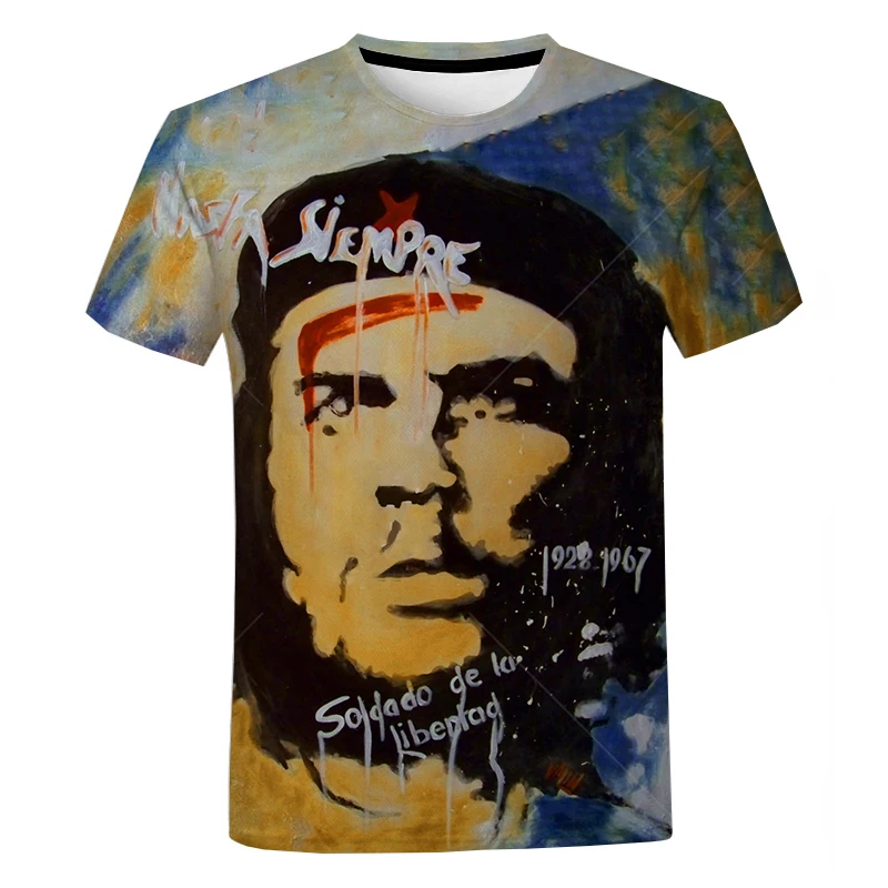 

Famous Hero Che Guevara 3D Print Summer Men's O-Neck T-shirt Casual Short Sleeve Oversized T Shirt Fashion Tee Tops Round Neck