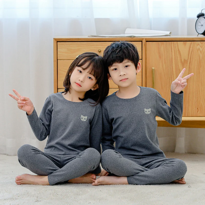 ملابس داخلية حرارية أحادية اللون للأطفال ، ملابس ا...