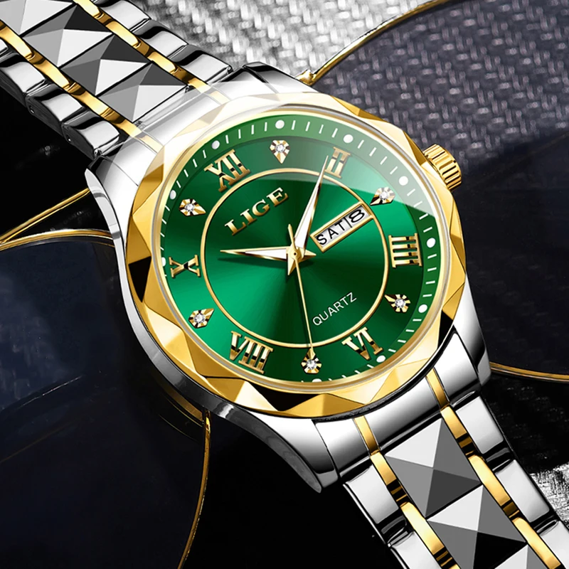 LIGE Fashion Business Date Watch Men Casual Military Waterproof Men's Quartz Wristwatches Top Brand Luxury Sports Chronograph