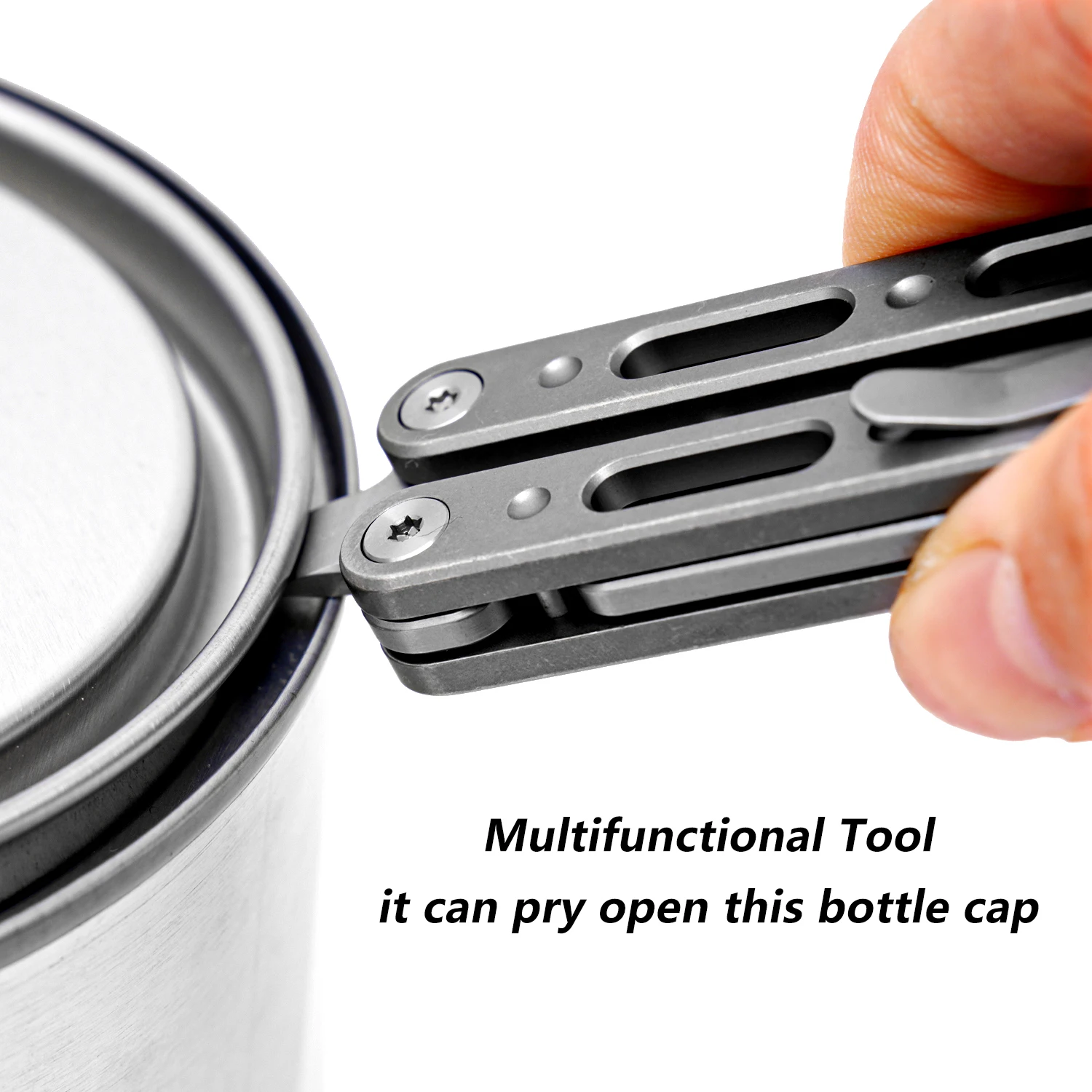 Multifunctional EDC Tool Folding Handle Outdoor Utility Portable Pocket Bottle Opener Titanium Alloy