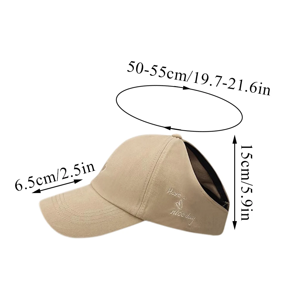 Children Girls High Ponytail Baseball Cap Empty Top Sun Visor Hats Embroidery Love Heart Sun Hat Beach Outdoor Summer Cap Hats baseball cap outdoor sun hat
