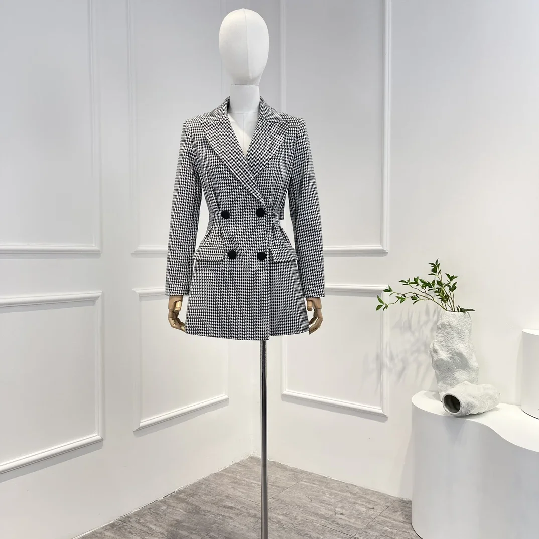 

Женское облегающее мини-платье в клетку, черно-белое винтажное текстурное платье с вырезами на спине, осень 2022