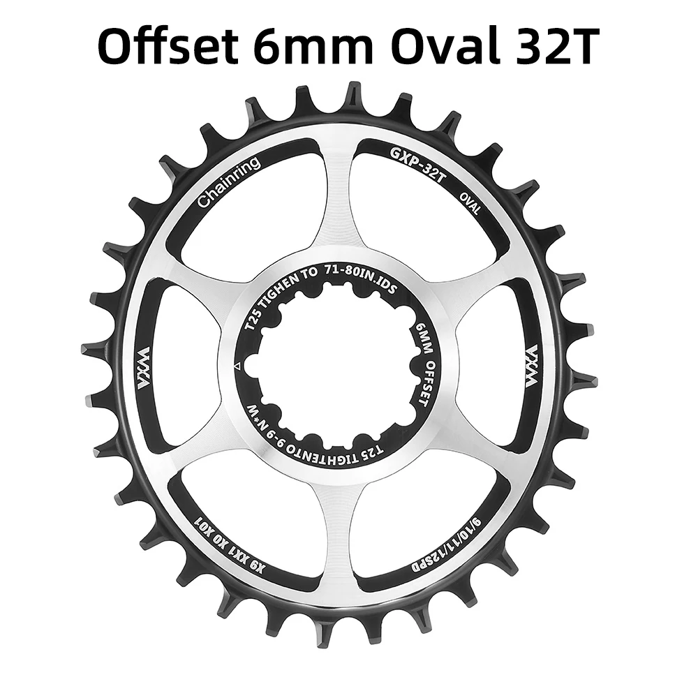 VXM Ovales Kettenblatt 3mm 6mm Offset, Direktmontage für XX1 Eagle X01 X1 X0 X9,32T 34T 36T, MTB Fahrrad Rennrad – Detail 13