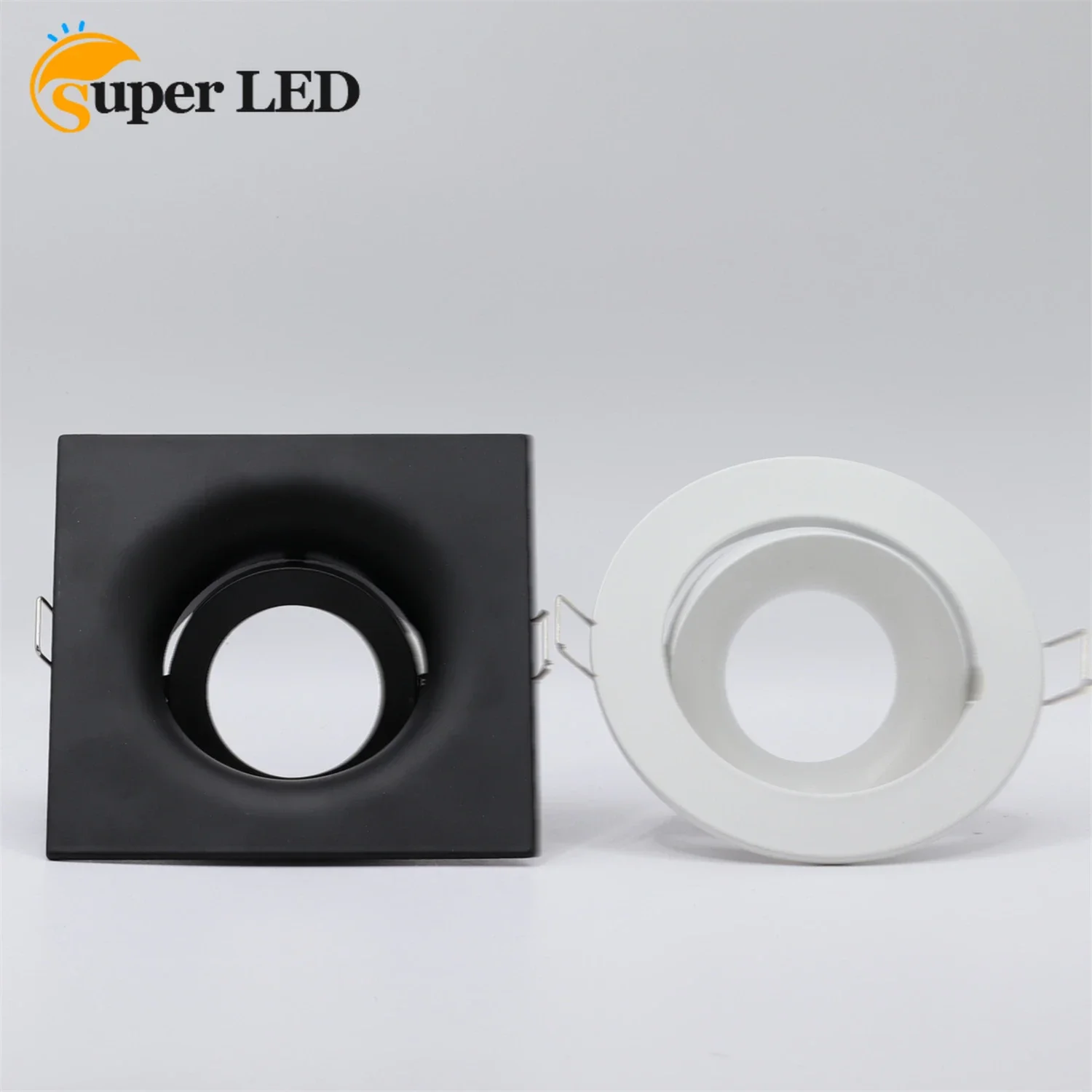 

Spot GU10 MR16 GU5,3 Mounting Frame - Zinc Alloy Black Square - Recessed Light Clip Cut Out 85mm-90mm