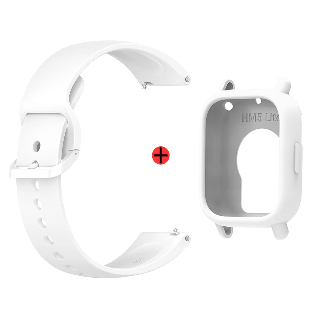 Premium Silicone Adjustable Watch Strap with Case Decoration - Single Color Replacement Wristband