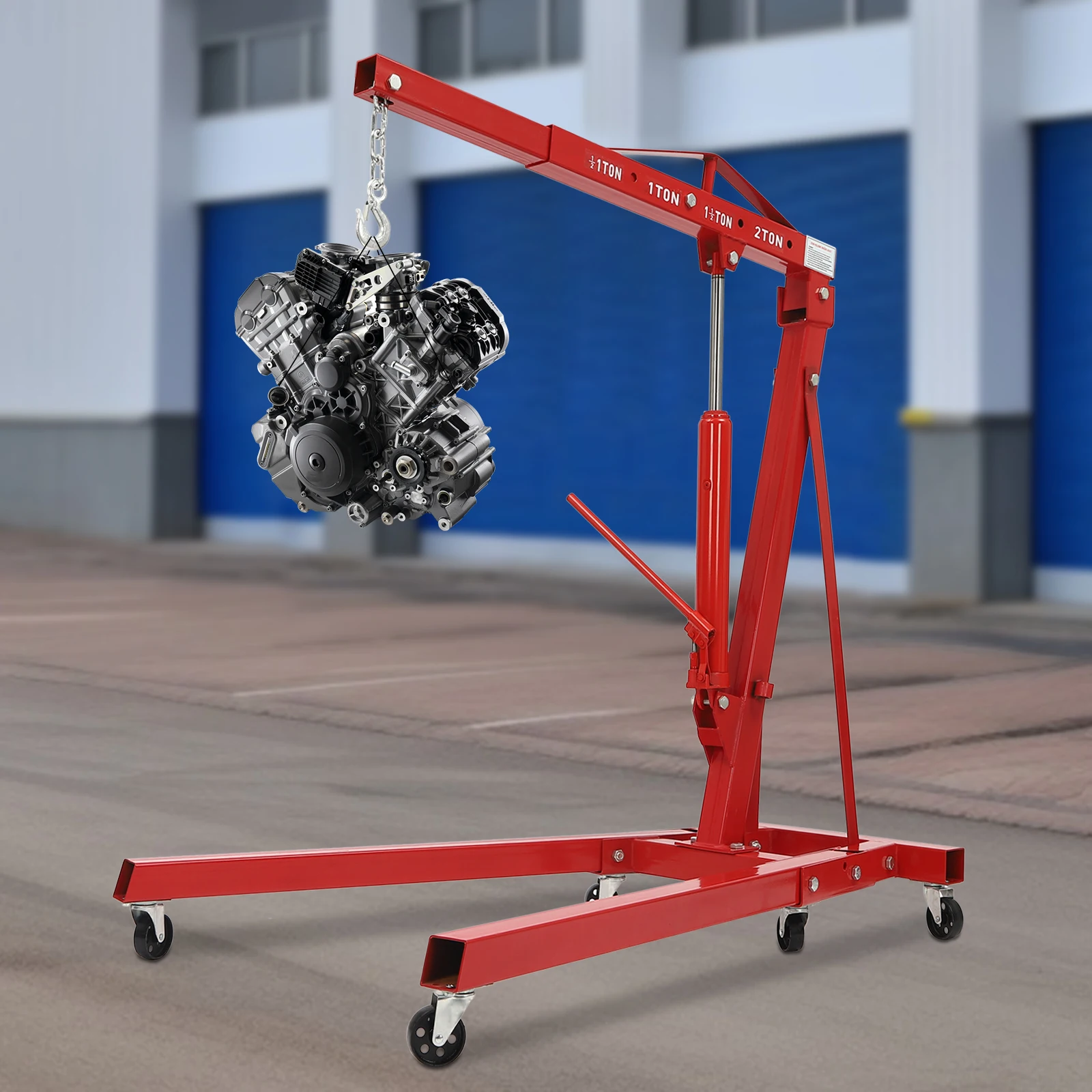 Engine Hanger Engine Crane Hydraulic Car Crane 2T Ton Folding Mobile Auto Maintenance Tool