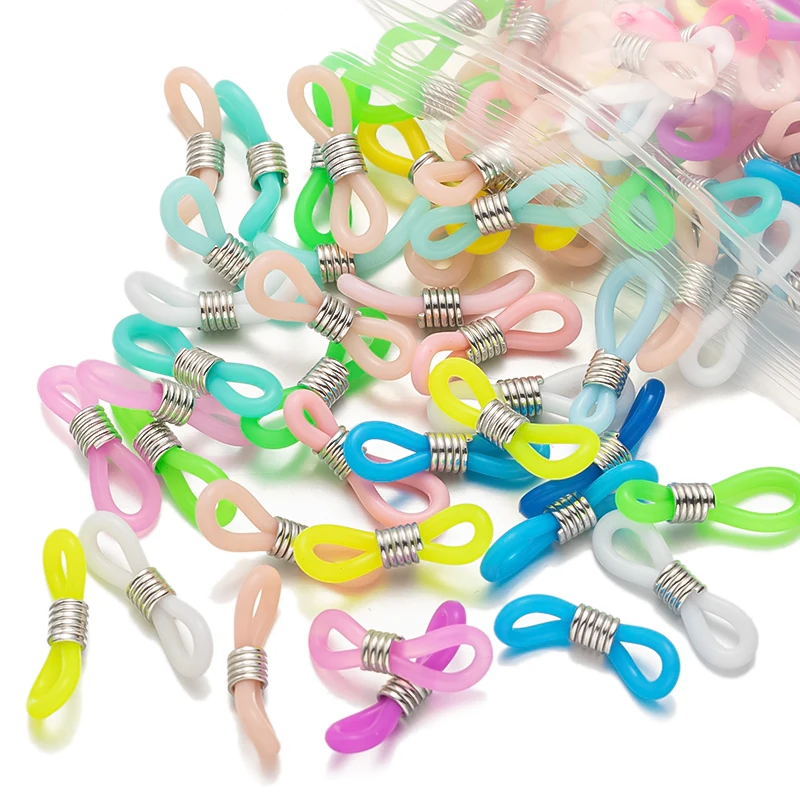 320 Terminali Per Catene Porta Occhiali In Silicone - Regolabili E Antiscivolo (Nero/Argento, Nero/Oro, Bianco/Argento, Bianco/Oro)