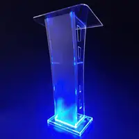 Podium With Light, Clear Acrylic Pulpit For Churches, Church Pulpit Podium Lectern Clear Acrylic Podium Stand Reception Stand 1