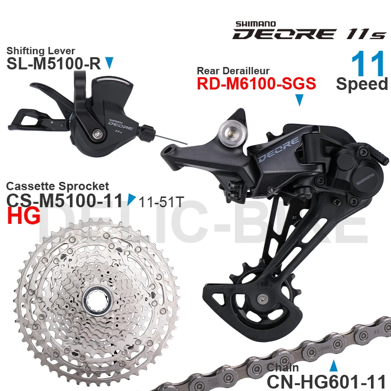 二輪車用ギアセット,SHIMANO-DEORE 11ギア,SL-M5100シフター,RD-M5100