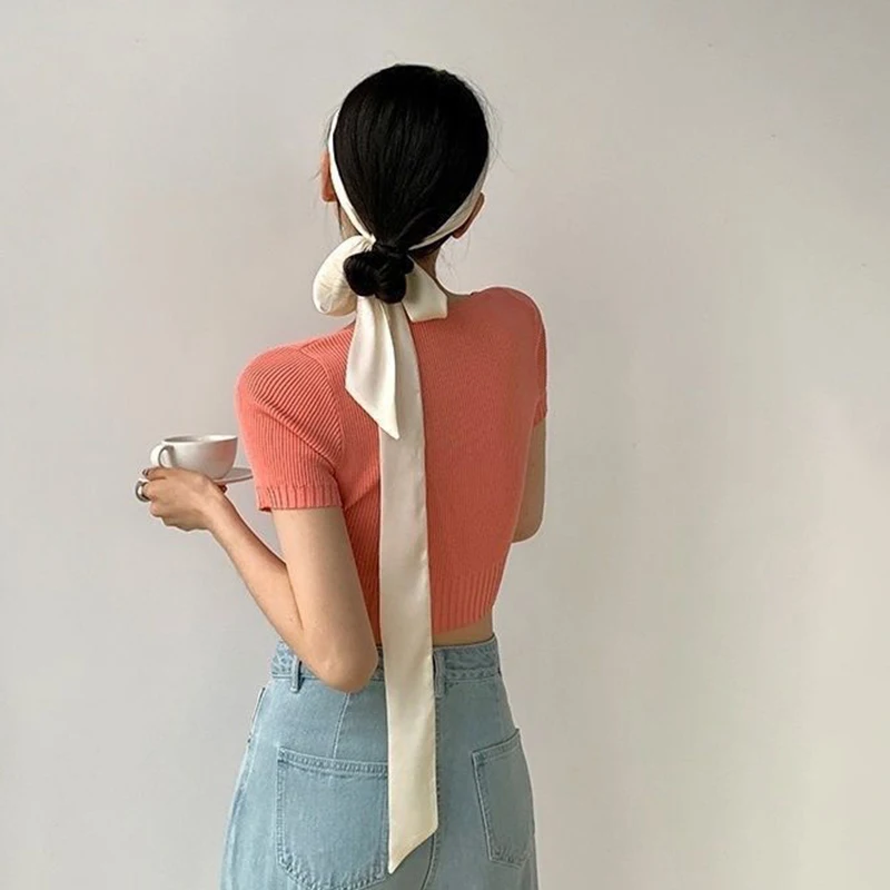 5x190cm Frauen Satin Seide Schmaler Schal Halstuch Einfarbig Halstücher Langer Seidenschal DIY Tasche Band Kopf Hals Haarband – Detail 5