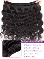 Extensions de cheveux humains indiens vierges non traités, ondulés, double épaisseur, 30 34 pouces, 1 3 4 paquets 5