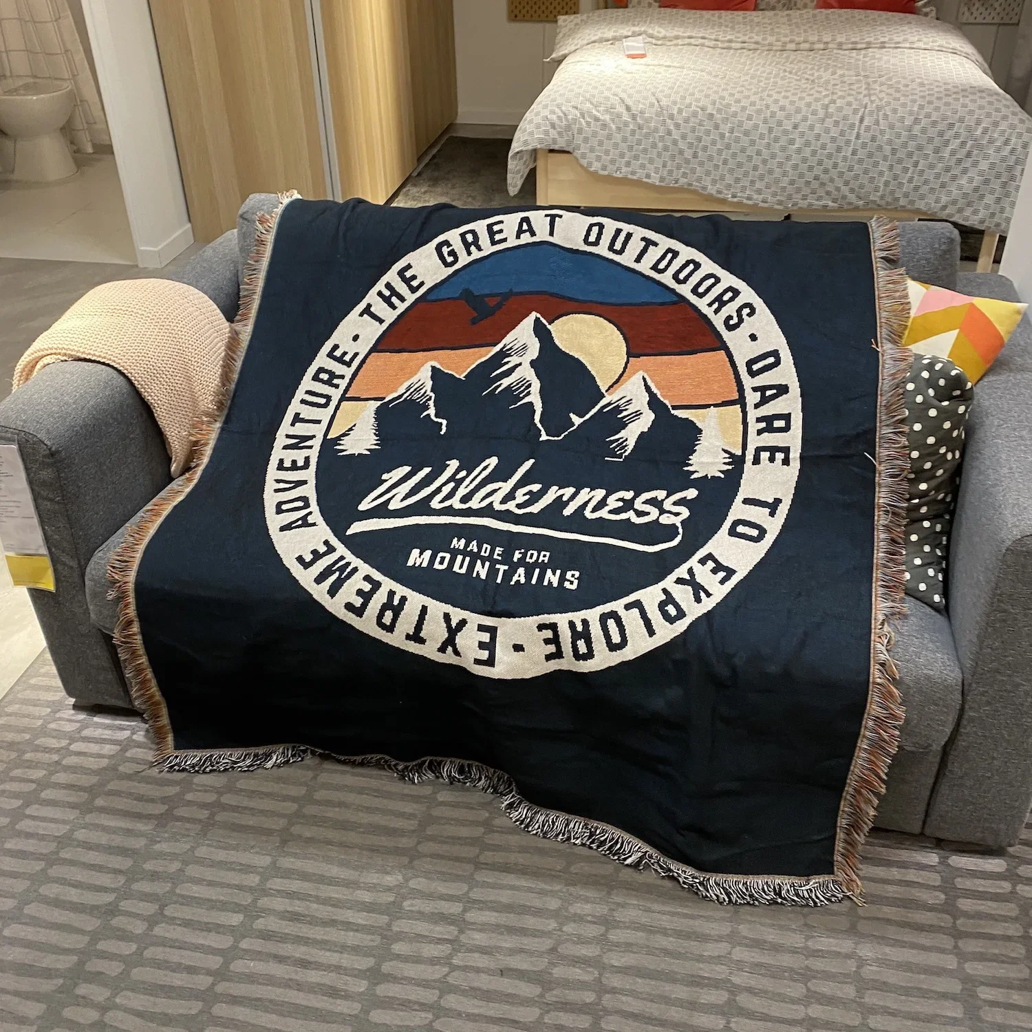 

Черная гора, спортивное вязаное одеяло на стул для отдыха на открытом воздухе, плед, гобелен, покрывало для кровати, женское пляжное покрывало для отдыха на открытом воздухе, накидка