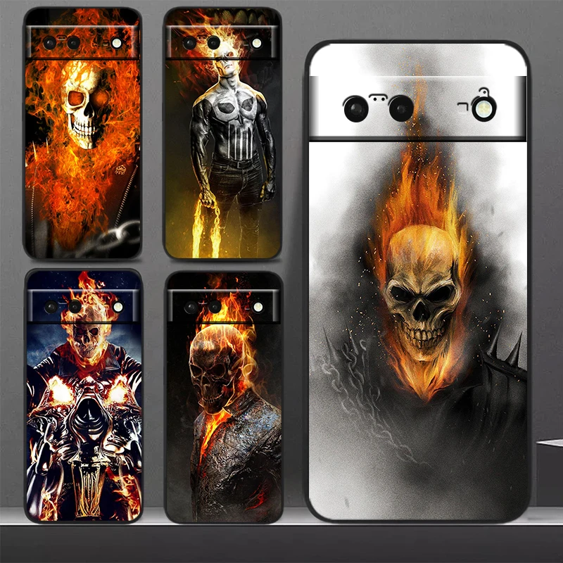 Custodia Per Telefono Ghost Rider 2 Per Google Pixel 8 7 Pro 6 Pro 6A 5A 5 4 4A Xl 5G Cover Morbida Nera Fundas