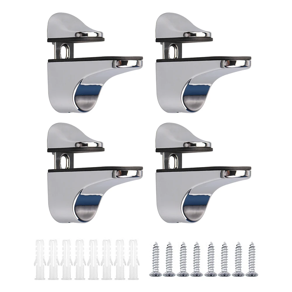 Suporte de Prateleira de Vidro Ajustável Liga Zinco f Forma Suporte Prateleira de Vidro Montagem na Parede Braçadeira de Vidro para Casa Cozinha do Banheiro Peças