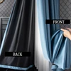 100% Full Blackout Curtains Custom Made Thermal Insulation Reduce Noise Solid Color Jacquard Bedroom Living Room Curtains 4