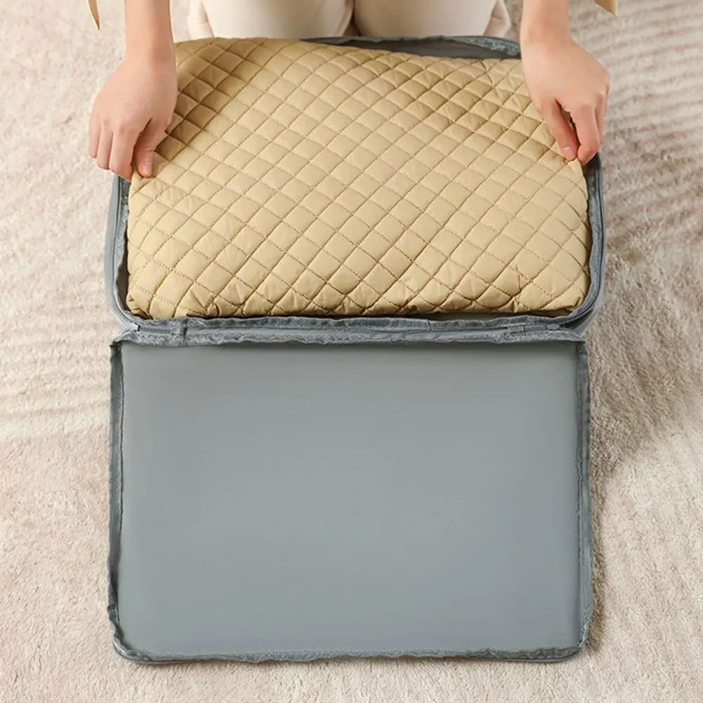 Space Saving Self Compression Organizer with Zipper Clothes Storage Bag Clothes Organizer for Comforters Clothes Blankets Sheets 6