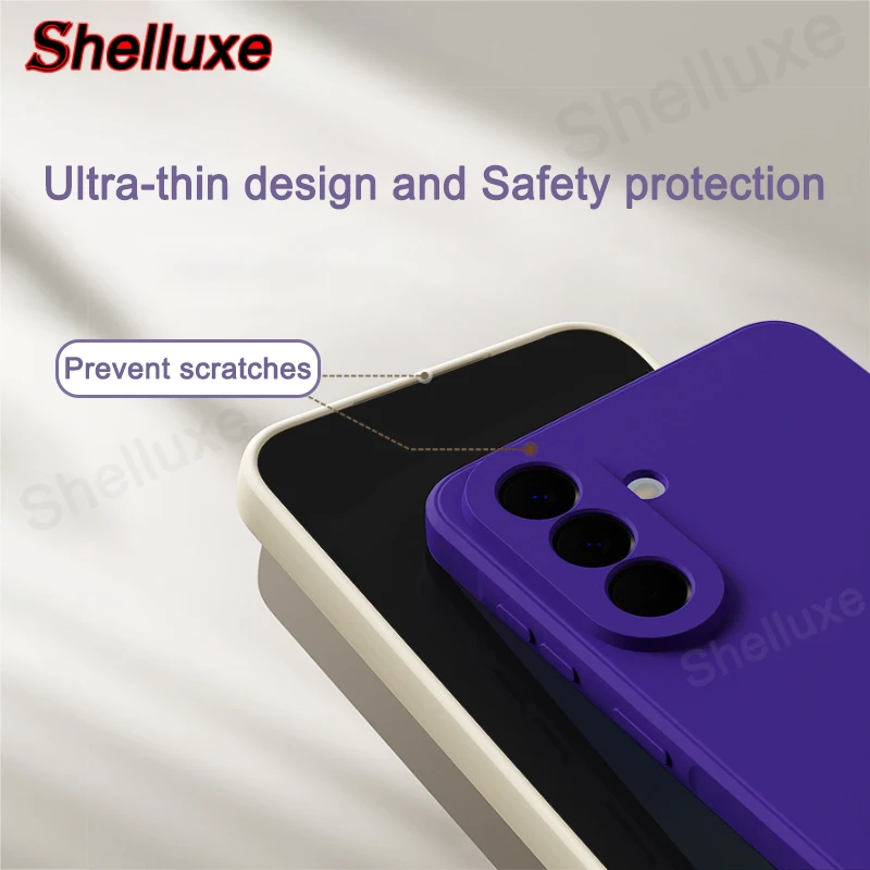 Shelluxe Square Liquid Silicone Silky Feel Case Cover