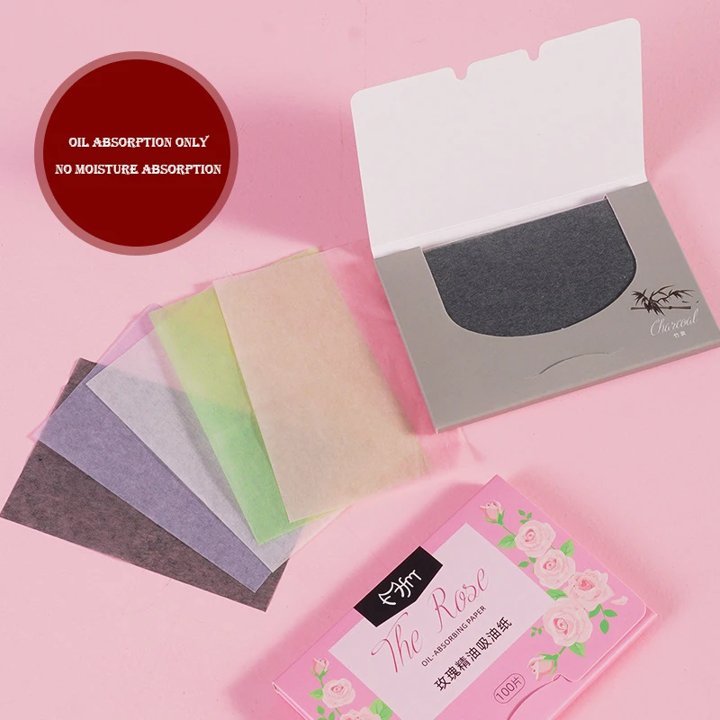 Face Oil Absorbing Paper 100pcs Facial Absorbent Wipes Matcha Anti-grease Oil Absorbing Sheets Cosmetics Makeup Cleaning